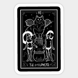 "The (cat) Lovers" Halloween Tarot Lovers Sticker